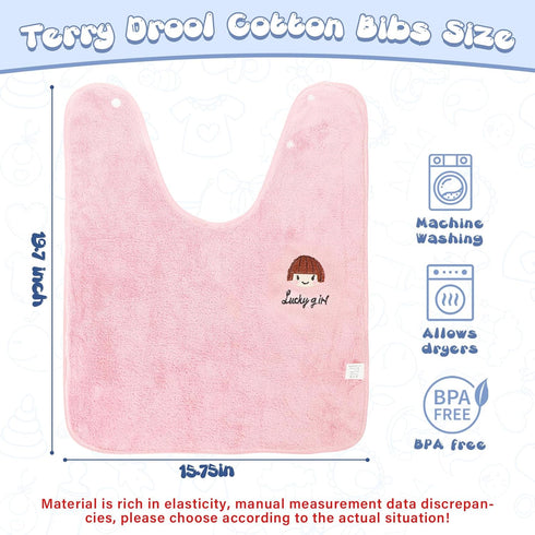 6 Pcs 20 x 16 Inch Baby Bibs with Snaps Unisex Toddler Bibs for Feeding Water Absorbent Bibs Adjustable Toddler Soft Bib for Baby Toddler Drooling...