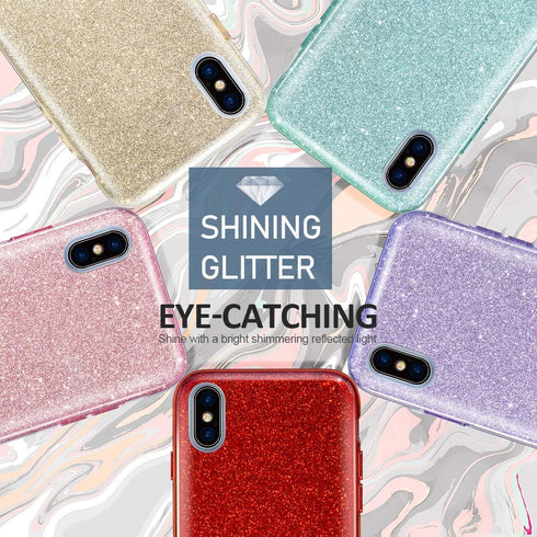 MATEPROX Compatible with iPhone Xs Max Case Glitter Slim Shiny Sparkle Crystal Bling Cover Cute Girls Case (Gold)...