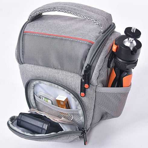 FOSOTO Compact DSLR Camera Bag Shoulder Crossbody Case Compatible for Canon EOS Rebel T6 T7 T8i T100 SL3 XTi 4000D 2000D Nikon D5600 D3400 D3500 P...