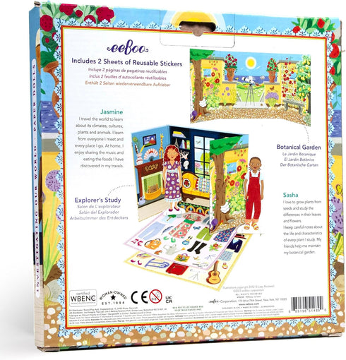 eeBoo: Paper Dolls: Explorer & Botanist - includes 2 Paper Dolls, Stand Up Scene & Stickers, Kids Ages 5+...