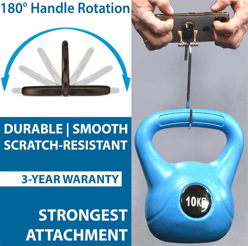 Phone Grip Holder Ring Kickstand, Unique 3-Finger Shape for Comfort and Security with Strap, Lightweight, Durable, Scratch Resistant, Compatible w...