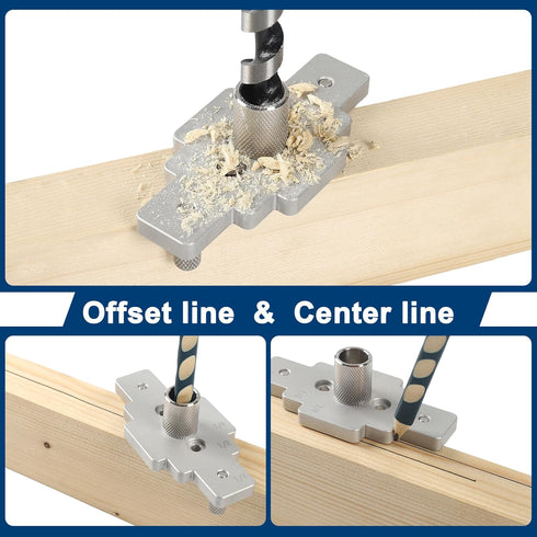 Floating Shelf Bracket Dowel Jig Kit with 1/2" x 9" Drill Bit, Self Centering Straight Hole Drill Guide for Installing Floating Shelf Hidden Brack...