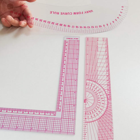 Fashion Clear Metric Sewing Ruler Set, French Curve Pattern Ruler Kit for Beginners Tailors Designers (A-9-Piece Set)...