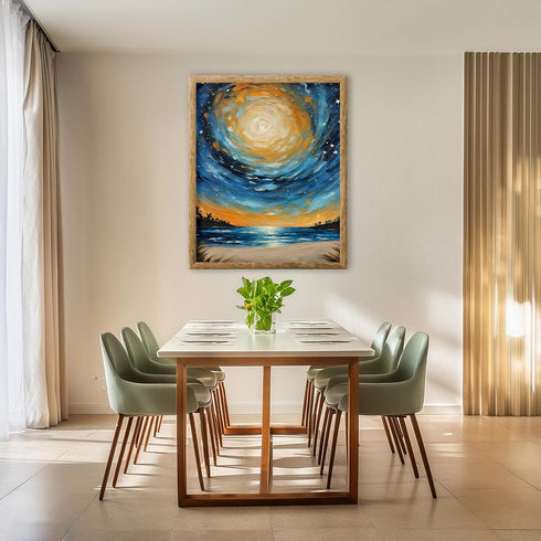 Posterizer 1 pcs- starry night inspired landscapes-nature-oil painting style 2-Landscape & Nature Art-Floral Botanical Art- Decor for Home & Offic...