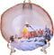 AMOYSTONE Large Agate Slice Art Painting Table Display Natural Agate Geode Stone Piece Decorative Plate with Stand Home Office Decoration Unique G...