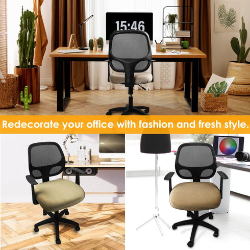 Yikko Velvet Chair Seat Cusion Covers for 14.96-18.89 Inch Office Computer Chair Covers, with Straps Washable Slipcovers Protector, Home, Dining R...