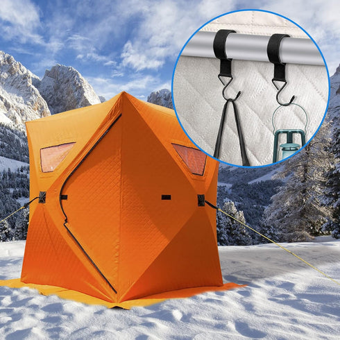 12Pcs Ice Fishing Shelter Coat Hooks, Heavy Duty Ice Fishing Shelters Hooks Accessory Hanger for Ice Fishing Tent, Outdoor Camping, Hunting Blinds...