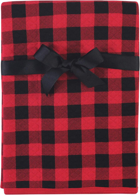 Hudson Baby Unisex Baby Quilted Multi-Purpose Swaddle, Receiving, Stroller Blanket, Buffalo Plaid 1-Pack, One Size...