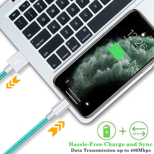 iPhone Charger 6ft 3Pack MFi Certified Lightning Cable Nylon Braided USB Charging/Data Sync Cord Compatible with iPhone 12/11/X XS XR/8 7 6 6s Plu...