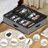 Under Bed Shoe Storage Organizer for Closet Fits 24 Pairs-Sturdy Underbed Shoe Storage Box Bins,Set of 2 (Linen-like Black)...