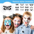 68 Pcs Face Paint Stencils Kit, 48 Face Painting Stencils 10 Stickers and 10 Painting Brushes Halloween Mask Stencils Reusable Makeup Templates fo...