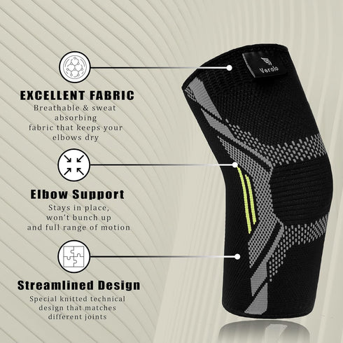 Elbow Brace for men | Pack of 2 Compression Arm sleeve Elbow support for Men & Women- Tennis Elbow Brace | Pain Relief, and Elbow Sleeve weightlif...