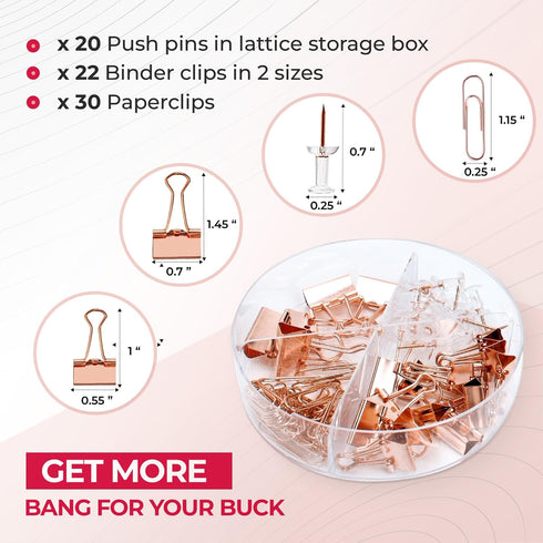 Rose Gold Office Supplies and Accessories - Cute Office Supplies for Women with Rose Gold Stapler, Tape Dispenser, Pen Holder, Scissors, Phone Hol...