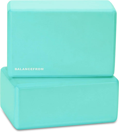Signature Fitness Set of 2 High Density Yoga Blocks, 9"x6"x4" Each, Pair, Multiple Colors...