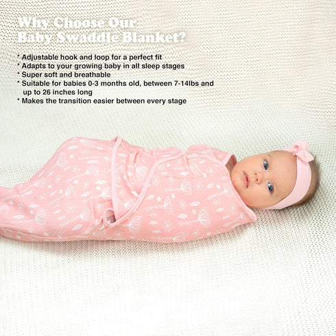 Bublo Baby Swaddles for Newborns – 3-Pack Infant Swaddles 0-3 Months – Adjustable Swaddle Sleep Sack – Soft Organic Cotton Baby Wrap for Safe & Co...