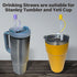 Bendable Straws with Straw Covers Cap - 11 inch Long Flexible Straws - Bendy Drinking Straws Reusable with Covers Cap Assorted Colors - 14 Pack...