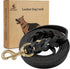 FAIRWIN Leather Dog Leash 6 Foot - Braided Best Military Grade Heavy Duty Dog Leash for Large Medium Small Dogs Training and Walking (Black, S:1/2...