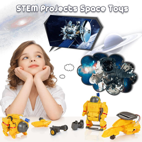 Solar Robot Toys 6 in 1 STEM Projects for Kids Ages 8-12 Science Kits for Boys Girls Solar Power Space Toy Science DIY Gift Educational Experiment...