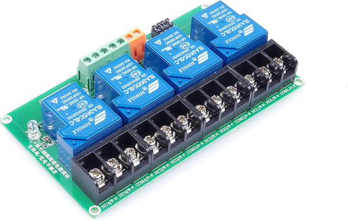 4-Channel DC 24V Relay Module High Low Level Triggering Optocoupler Isolation Load 30A DC 30V AC 250V for PLC Automation Control, Industrial Syste...