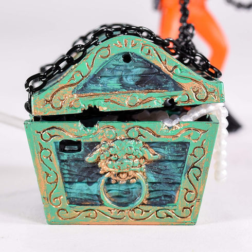 Penn-Plax Aquarium Decoration with Moving Treasure Chest, Floating Diver and Bubble Action, 4 Inches High...