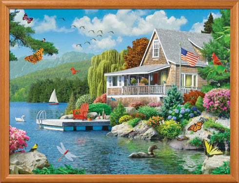 Masterpieces 300 Piece EZ Grip Jigsaw Puzzle - Lakeside Memories - 18"x24"...