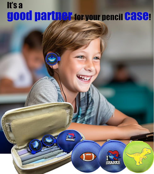 Earbuds Set with Case for Kids for School, Wired Over-Ear 3.5mm Headphones for Phone and PC, Wrap Around Ear Buds with Earhook for Kids 3-8, Comfo...