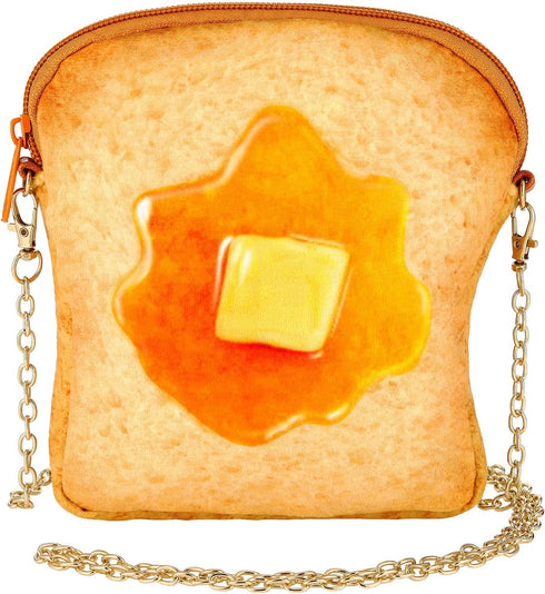 Mixweer Toast Purse Butter Toast Shoulder Bag Crossbody Handbag Novelty Purse with Strap Messenger Food Purse Pouch for Women...