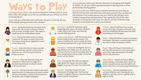 Little Professionals Wooden Character Set - Cute Wood Block People Toys for Kids & Toddlers - Open Ended STEM Pretend Play & Educational Games for...