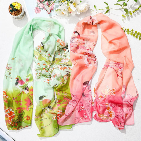 Sureio 6 Pcs Scarves for Women Lightweight Summer Floral Print Pattern Scarf for Women Dressy Long Thin Scarf Shawl(Pretty Style)...