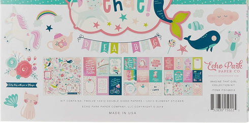 Echo Park Paper Company ITG146016 Imagine That Girl Collection Kit, None ,12-x-12-Inch White...