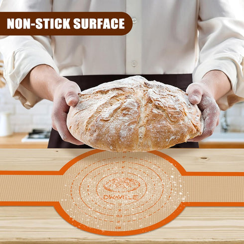 Silicone Bread Sling for Dutch Oven, Non-Stick & Easy to Clean Bread Baking Mat Set, 2 Pcs Reusable Bread Sling with Long Handle to Transfer Sourd...