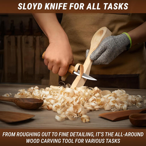 BeaverCraft Wood Carving Knives Kit Spoon Carving Tools S14 - Spoon Hook Knife Wood Carving Chisels Set Bowl Gouge - Whittling Knives Whittling Ki...