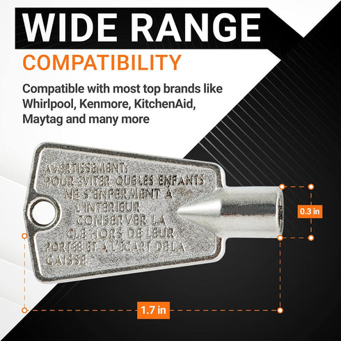 BlueStars 216702900 297147700 Metal Freezer Door Key - Compatible with Frigidaire & Kenmore Freezers - Replaces AP4071414 AP2113733 AP4301346 PS19...