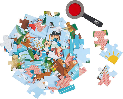 Seek & Find Puzzles - Pirate Treasure Hunt - Kid's Pirate Themed Play Oriented Puzzle - Uncover 8 Hidden Secret Pictures Using The Included Magic ...