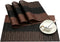 SHACOS Placemats Set of 4 Woven Vinyl Table Mats Place Mats for Dining Table Heat Resistant Wipe Clean (4, Ombre Coffee Black)...