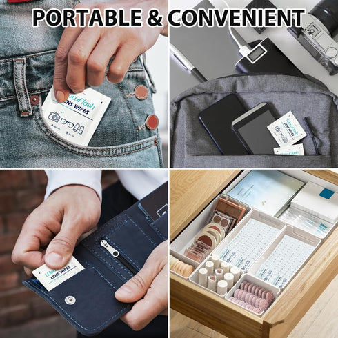 200 Count Lens Wipes for Eyeglasses, Eyeglass Lens Cleaning Wipes Pre-moistened Individually Wrapped Sracth-Free Streak-Free Eye Glasses Cleaner W...