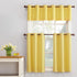 No. 918 Montego Casual Textured Semi-Sheer Grommet Kitchen Curtain Tier Pair, 56" x 24", Yellow...