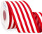 Ribbli Red and White Stripe Wired Ribbon, 2-1/2 Inch x 10 Yard, Horizontal Striped Burlap Ribbon for Craft, Wreath,Christmas Tree Decoration, Outd...