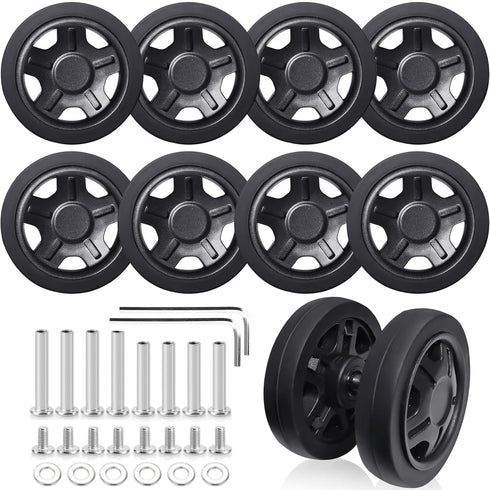 Luggage Suitcase Replacement Wheels Luggage Replacement Wheels Diameter 1 7/8 inch Wear-Resistant Mute Suitcase Rubber Swivel Caster Wheels Repair...