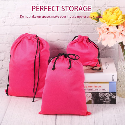 Hillban 20 Pcs Adult Game Toy Storage Bags Microfiber Drawstring Bags Adjustable Toys Organizer Foldable Ditty Bag Pouch Case for Game Toy Cosmeti...
