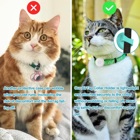 IPX8 Waterproof AirTag Dog Collar Holder, Hidden Air Tag Case for Cat Collar, Anti-Lost Silicone Cover for AirTag GPS Tracker Compatible with Pets...