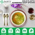Party Bargains Disposable Hammered Cutlery Soup Spoons, 40 Count, Gold, Heavy Duty Plastic Flatware Cutlery Utensils, Excellent for Weddings, Birt...