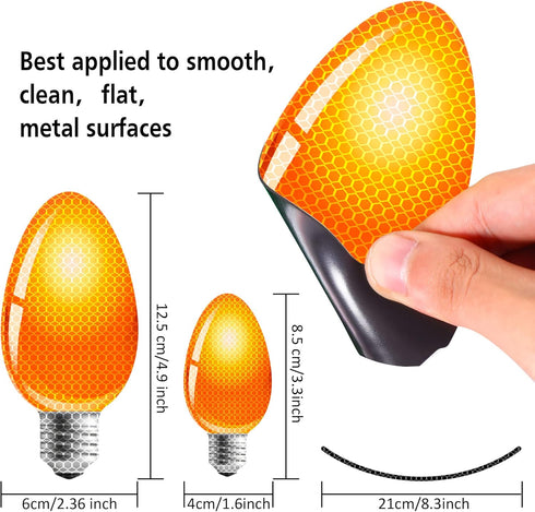 20 Pieces Reflective Christmas Car Magnets Set, 12 Pieces Xmas Holiday Christmas Lights Bulb Magnet Set for Xmas Holiday Winter Party Car, Garage,...