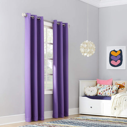 Sun Zero Riley Kids Bedroom Blackout Grommet Curtain Panel, 40" x 63", Purple...