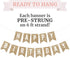Pre-strung Happy Birthday Banner - No DIY - Gold Glitter Birthday Party Banner - Pre-strung Garland on 6 ft Strands - Gold Bday Party Decorations ...