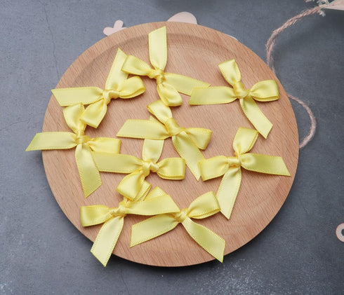 Sowaka 50 Pcs Mini Satin Bowknot Ribbon Bows Flower Supplies for Gift Present Wrapping Scrapbooking Décor Sewing DIY Crafting Project Christmas Th...