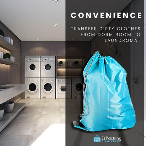 EzPacking Travel Laundry Bag with Drawstring/Foldable Compact Lightweight Small Travel Size for Suitcase / (22” X 16”) / Clean Dirty Clothes Wash ...