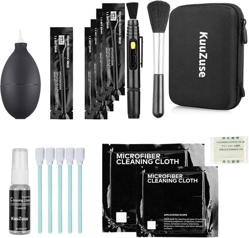 Professional DSLR Camera Cleaning Kit with APS-C Cleaning Swabs, Microfiber Cloths, Camera Cleaning Pen, for Camera Lens, Optical Lens and Digital...