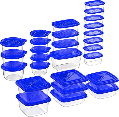 54-Piece Food Storage Containers with Lids - Fridge, Freezer, and Microwave Safe - BPA-Free Food Grade Stain-Resistant Containers by Chef Buddy...