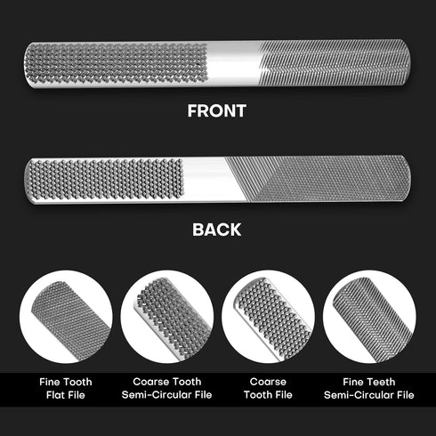 8in 4 Way Wood Rasp File, Premium Grade High Carbon Hand File and Round Rasp, Half Round Flat & Needle Files, Multifunctional Hand File for Sharpi...
